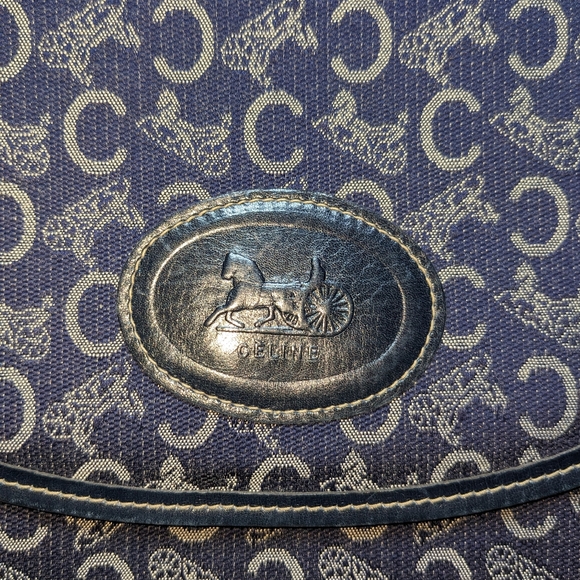 Celine | C Sulky Monogram Navy Canvas Shoulder Crossbody Bag - Picture 4 of 8